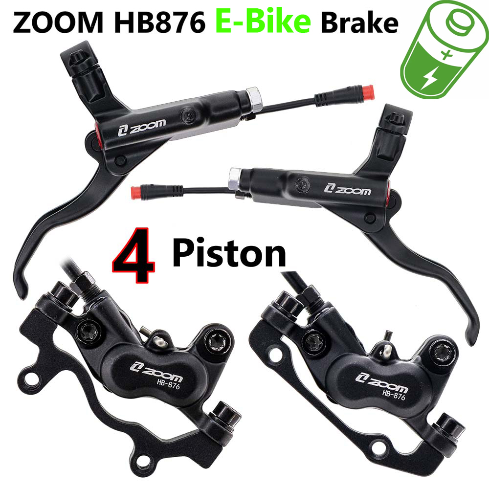 Zoom Hydraulic Brake 4 Piston E-Scooter - ซูม HB-876E E-Bike 4 ลูกสูบไฮดรอลิกชุดเบรคไฟฟ้าสกู๊ตเตอร์พับ Mtb