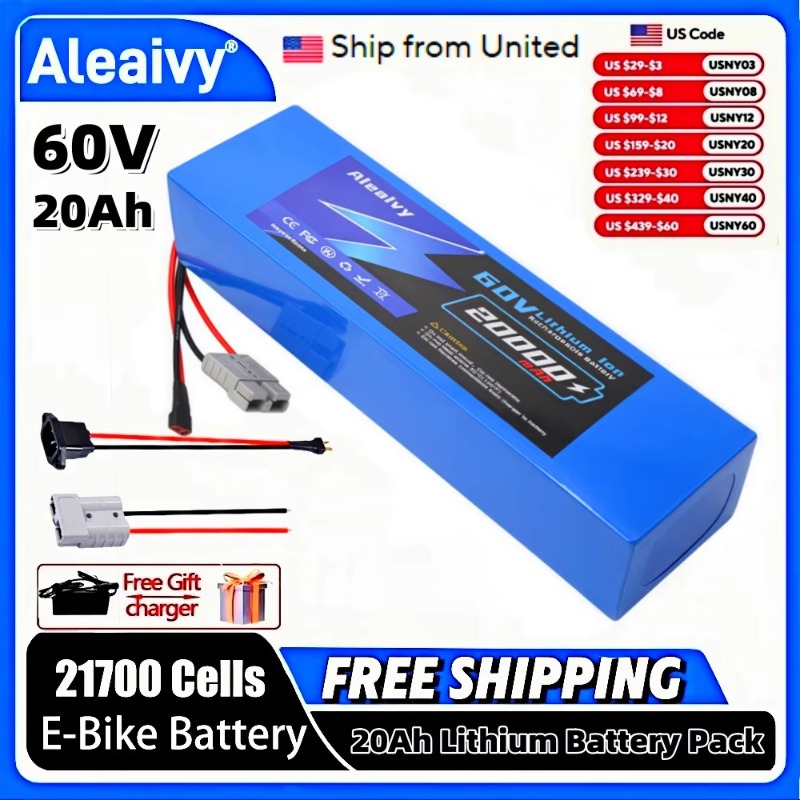 60V 30Ah 21700 Battery Pack - แบตเตอรี่ลิเธียม Aleaivy 60V 20Ah 30Ah 21700
