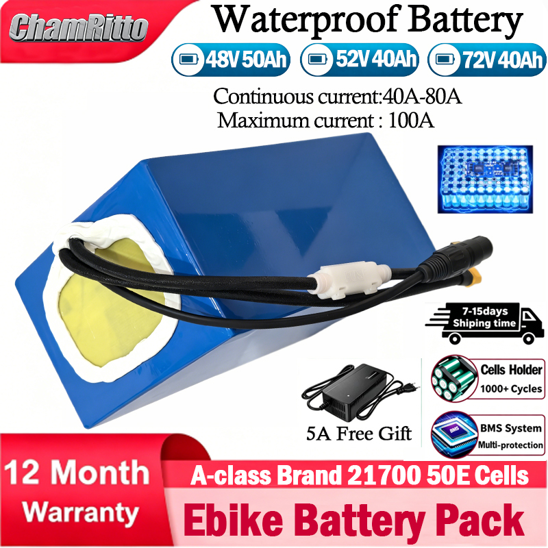 60V 30Ah 21700 Battery Pack - แบตเตอรี่จักรยานไฟฟ้า 21700 Scootoer 52V 48V 72V