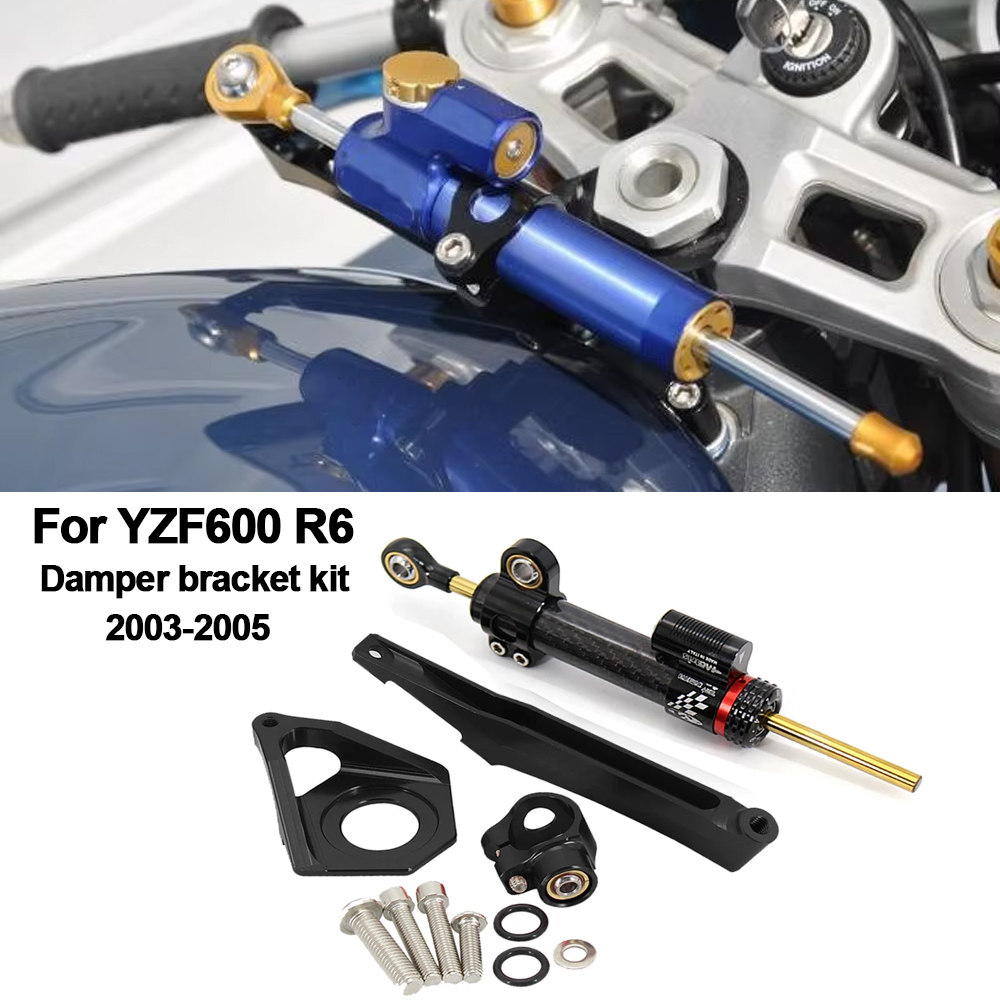 Steering Damper Stabilizer Kit Cnc - สำหรับ YAMAHA YZF600 R6 ปี 2003-2005