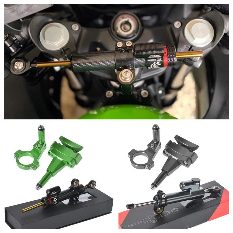 สำหรับ Kawasaki 500 2024 - ชุด - Steering Damper Stabilizer Kit Cnc บทวิจารณ์และราคา
