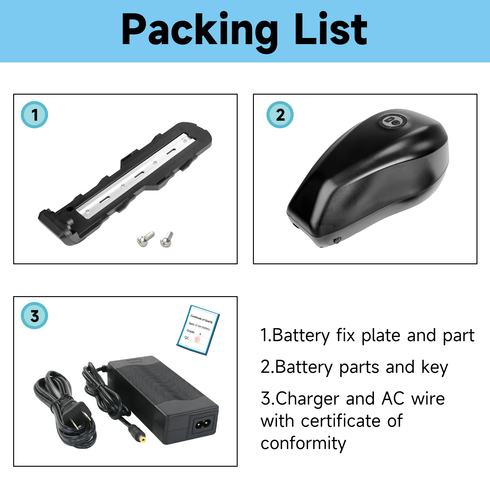 ถังแบตเตอรี่จักรยานไฟฟ้า Downt - 60V 30Ah 21700 Battery Pack บทวิจารณ์และราคา