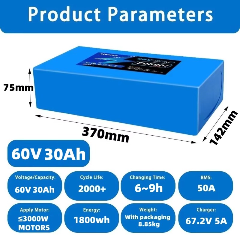 แบตเตอรี่ลิเธียม Aleaivy 60V 2 - 60V 30Ah 21700 Battery Pack บทวิจารณ์และราคา