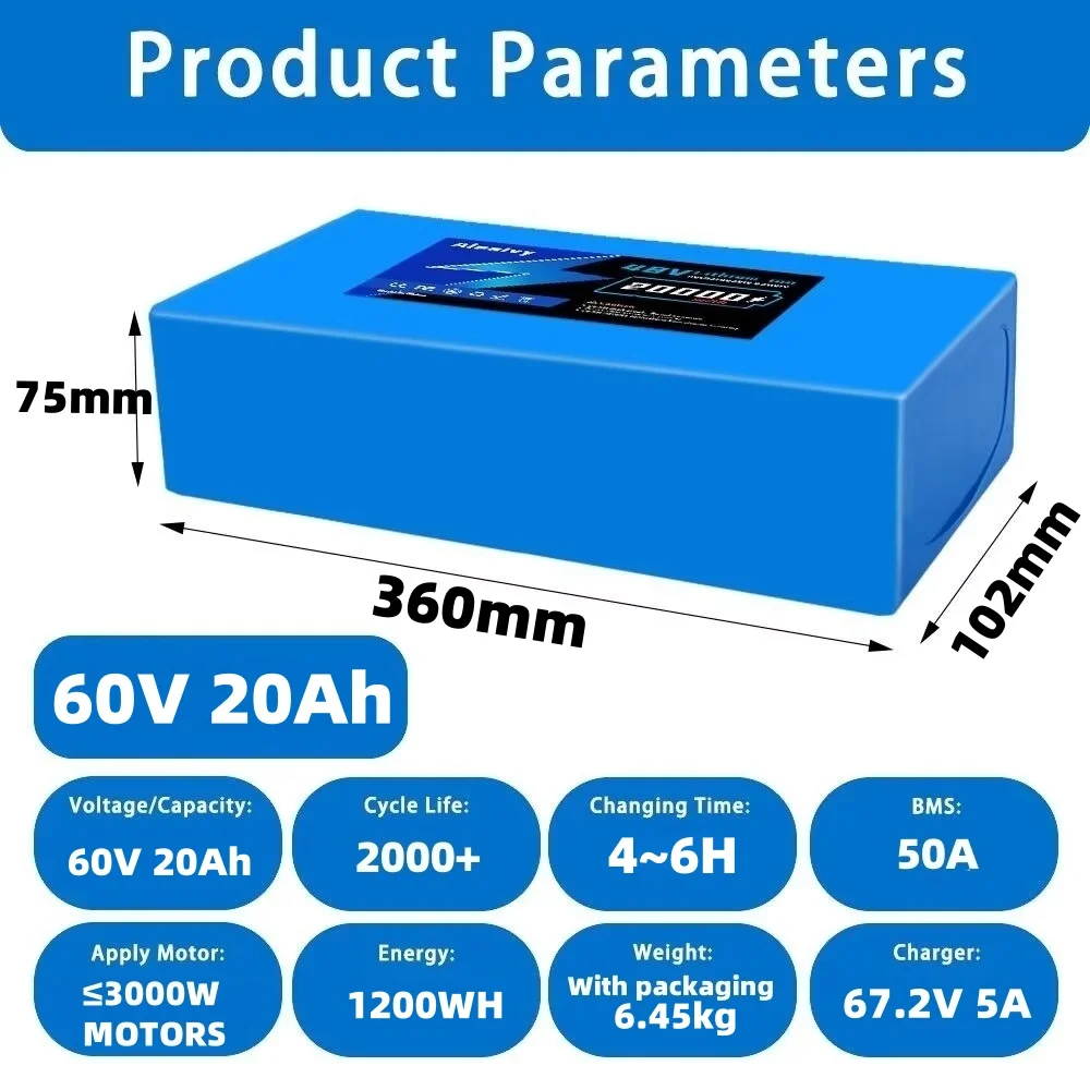 อาเลวี 60V แบตเตอรี่ 20AH 30AH - 60V 30Ah 21700 Battery Pack บทวิจารณ์และราคา