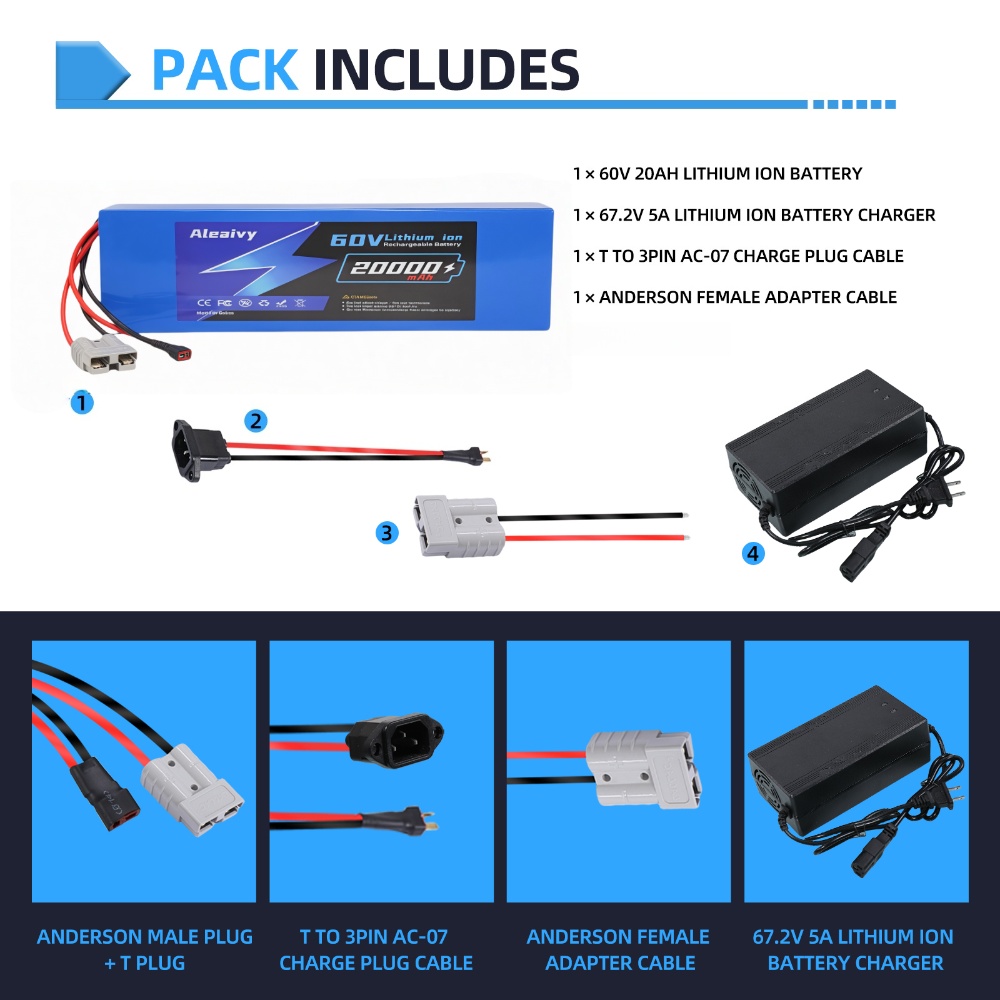อาเลวี 60V แบตเตอรี่ 20AH 30AH - 60V 30Ah 21700 Battery Pack บทวิจารณ์และราคา