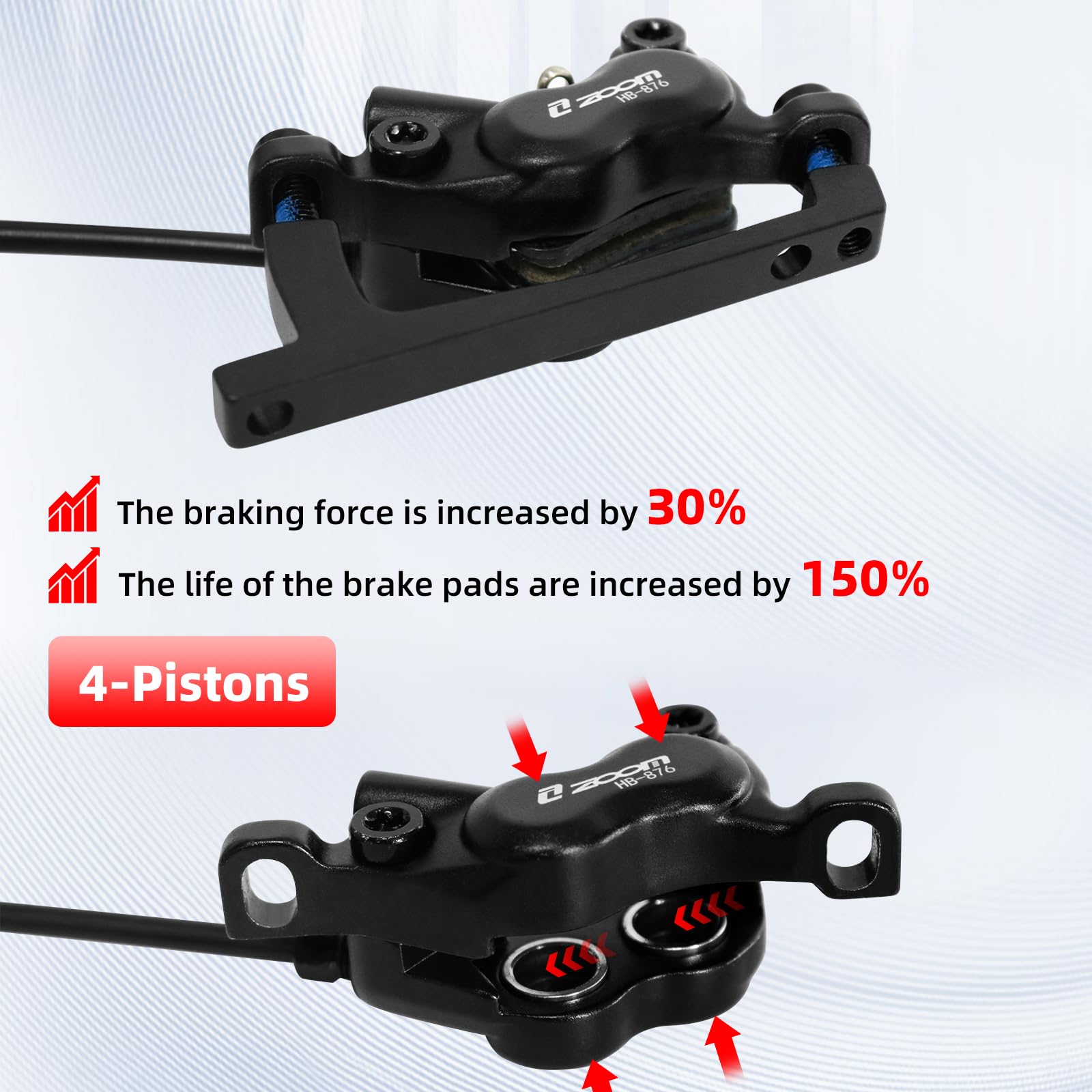 ชุดเบรกไฮดรอลิก ZOOM HB876E, ช - Zoom Hydraulic Brake 4 Piston E-Scooter บทวิจารณ์และราคา